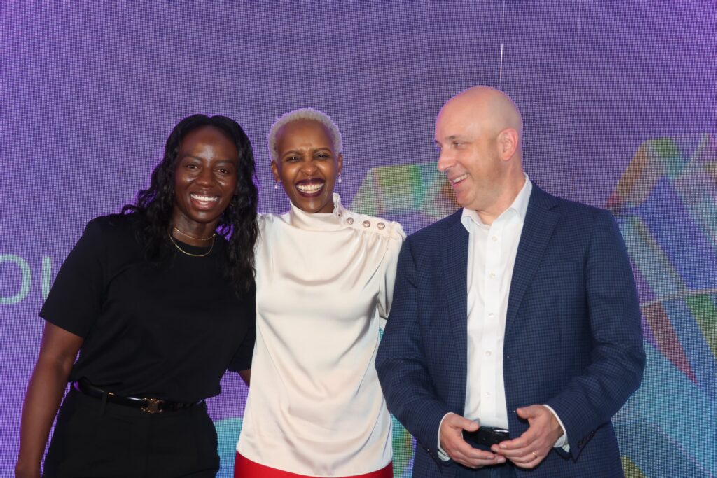 L-R, Beverly Kodhek, Program Manager at AI Core, Phyllis Migwi, General Manager at Microsoft Kenya, and Marco Casalaina, Vice President of Products at Core AI and AI Futuristic, during the AI conference. The significant event, organised by Microsoft as part of its global AI Tour, occurred against a backdrop of rapid AI adoption by Kenyan organisations across various sectors.
